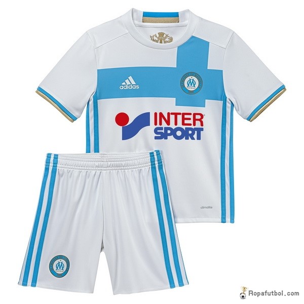 Camiseta Marsella Replica Primera Ropa Niños 2016/17 Blanco